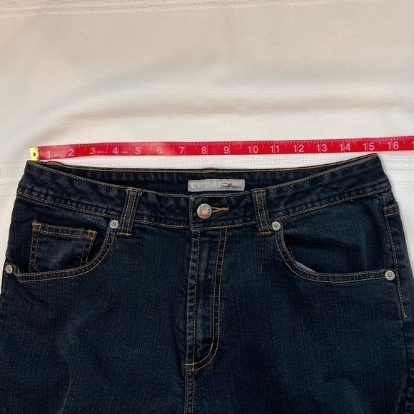 Chico’s Platinum Facet Jeans Blue Sz 1 (8) Short‎ EUC - Picture 4 of 10